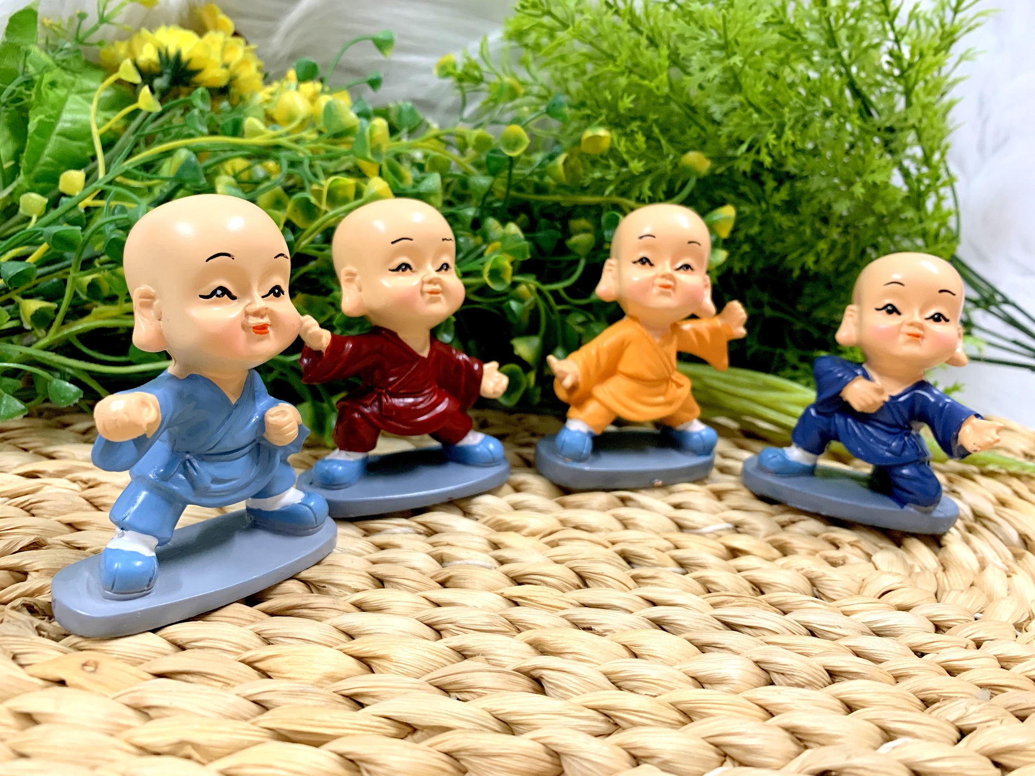 Bộ 4 tượng chú tiểu múa võ tuyệt đẹp