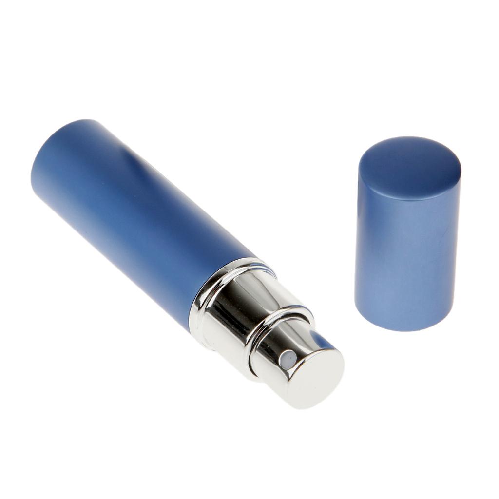 2pcs Portable Perfume Aromatherapy Container Leaking Proof Atomizer Empty Refillable Mist Spray Bottles - Silver and Blue