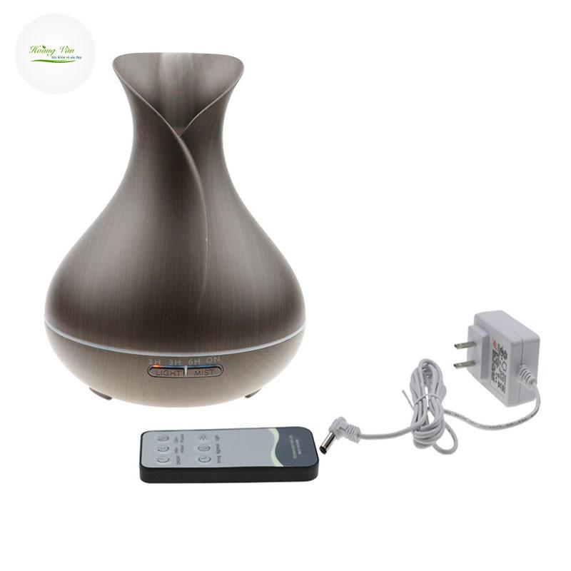 Máy phun sương tinh dầu hình Tulip có kèm remote điều khiển từ xa PSR006 - dung tích 400ml