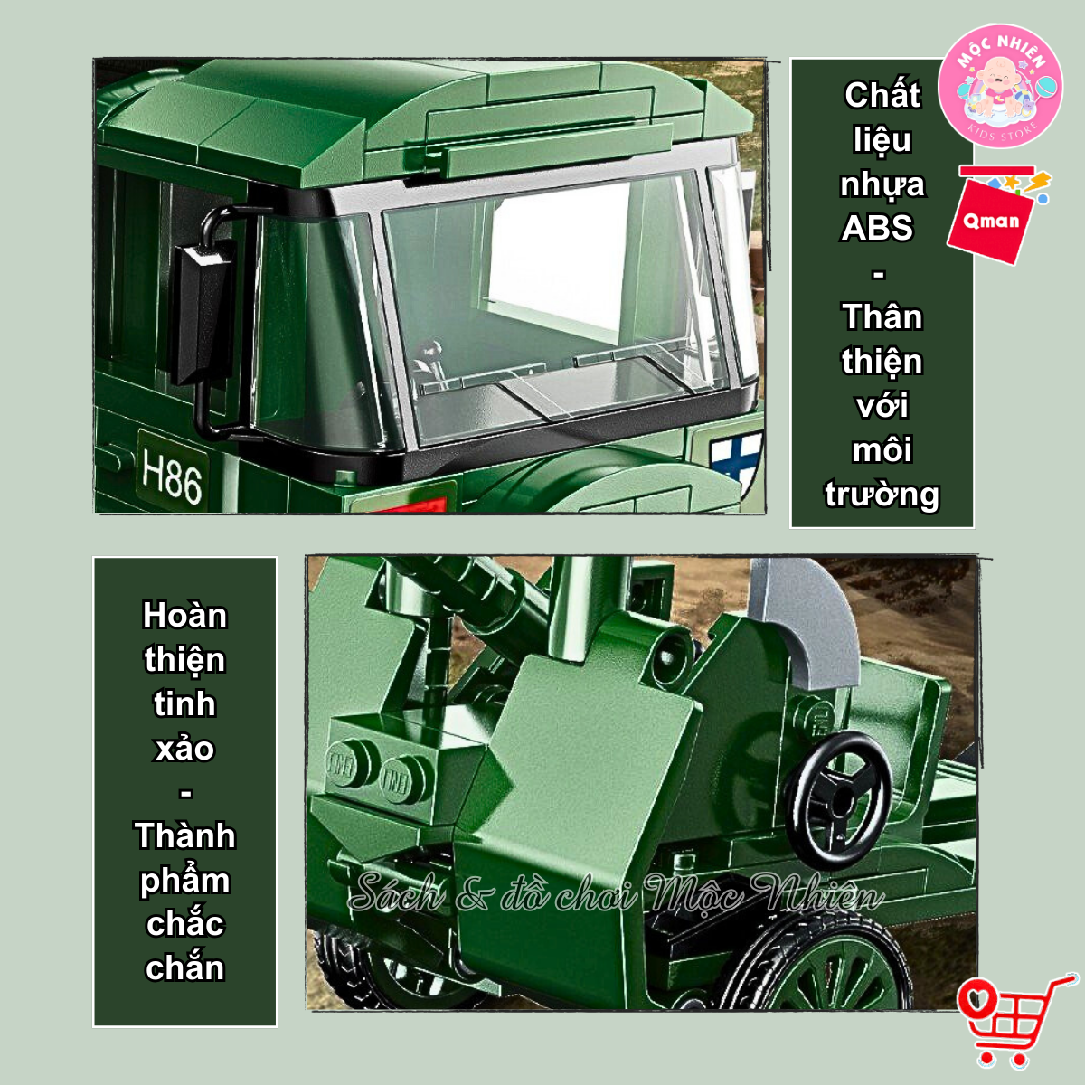 Đồ chơi xếp hình, lắp ráp Qman 21024 - Di Tản (442 mảnh ghép) - Dành cho bé từ 6 tuổi