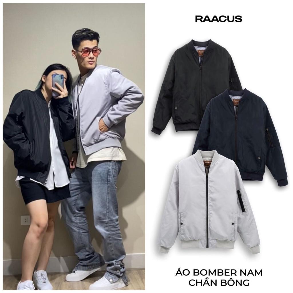 Áo khoác bomber nam gió chần bông 5mm RAACUSSTORE, áo khoác gió nam chống nước 98% -D1AK345