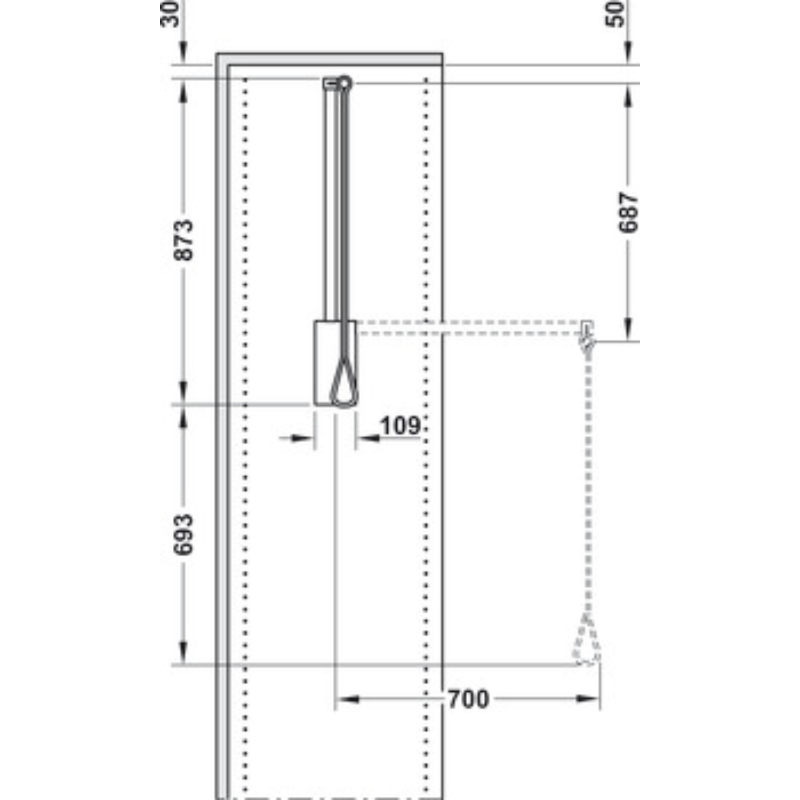 Tay Nâng Móc Áo 450 - 600 Hafele 805.11.152 - Hàng Chính Hãng