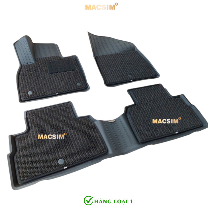 Thảm lót sàn xe ô tô 2 lớp Hyundai Palisade 2022-2024+ Nhãn hiệu Macsim 3W chất liệu nhựa TPE đúc khuôn cao cấp - màu đen (2 hàng ghế)