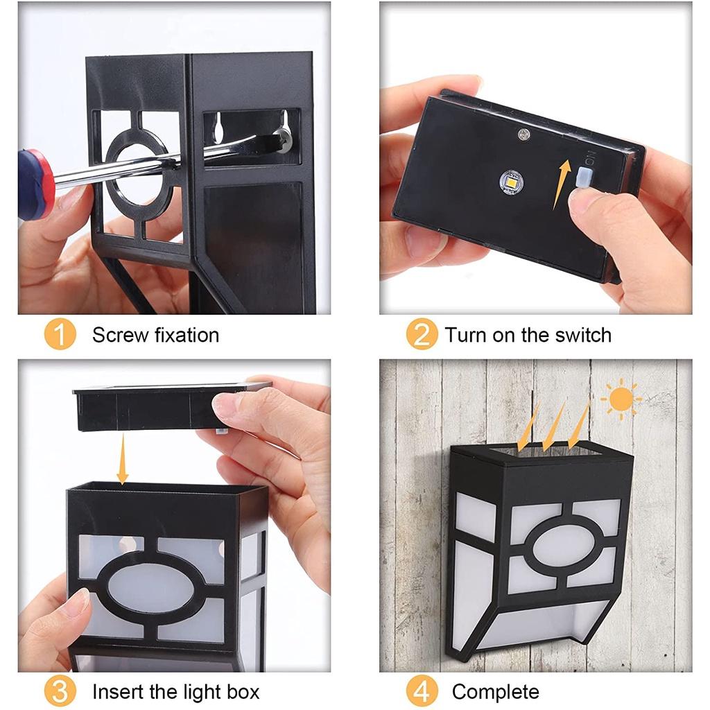 Đèn Led Năng Lượng Mặt Trời Chống Thấm Nước Dùng Trang Trí Hành Lang/ Cầu Thang/ Sân Vườn Phong Cách Retro