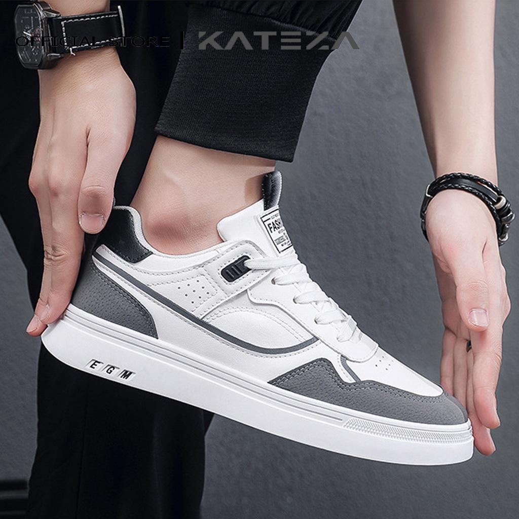 Giày nam thể thao thời trang cổ thấp dễ phối đồ chất da đẹp đủ full size, Giày sneaker nam KATEZA62