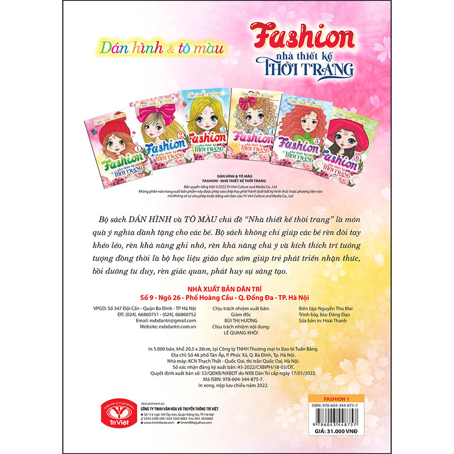 Dán Hình &amp; Tô Màu Fashion Nhà Thiết Kế Thời Trang - 1