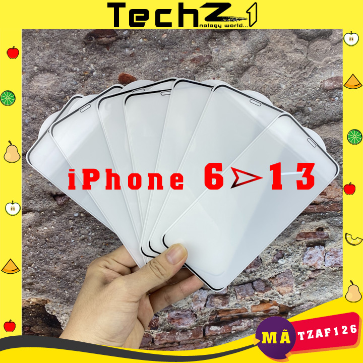 Cường Lực cho iPhone 6/6S/7/8/6Plus/6SPlus/7Plus/8Plus/X/XS/XR/XSMax/11/12/13/Pro/ProMax - Mã TZAF126