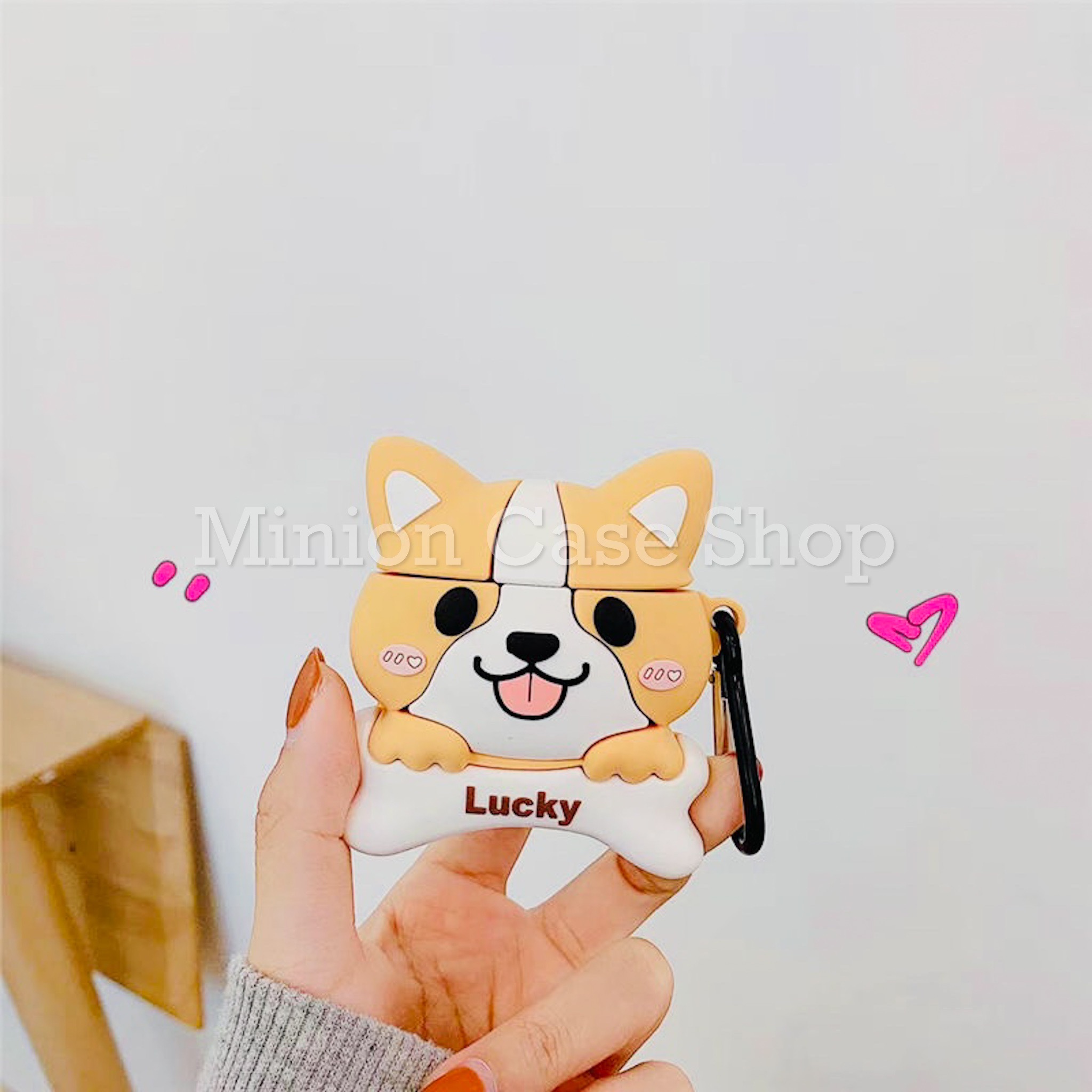Bao Case Ốp dành cho Airpod 1/2 shiba lucky kute silicon 3d cao cấp