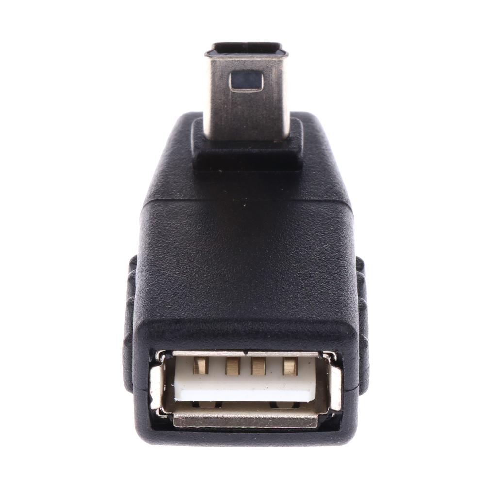 90 Degree Right Angle Mini USB Male to USB Female OTG Adapter Connector