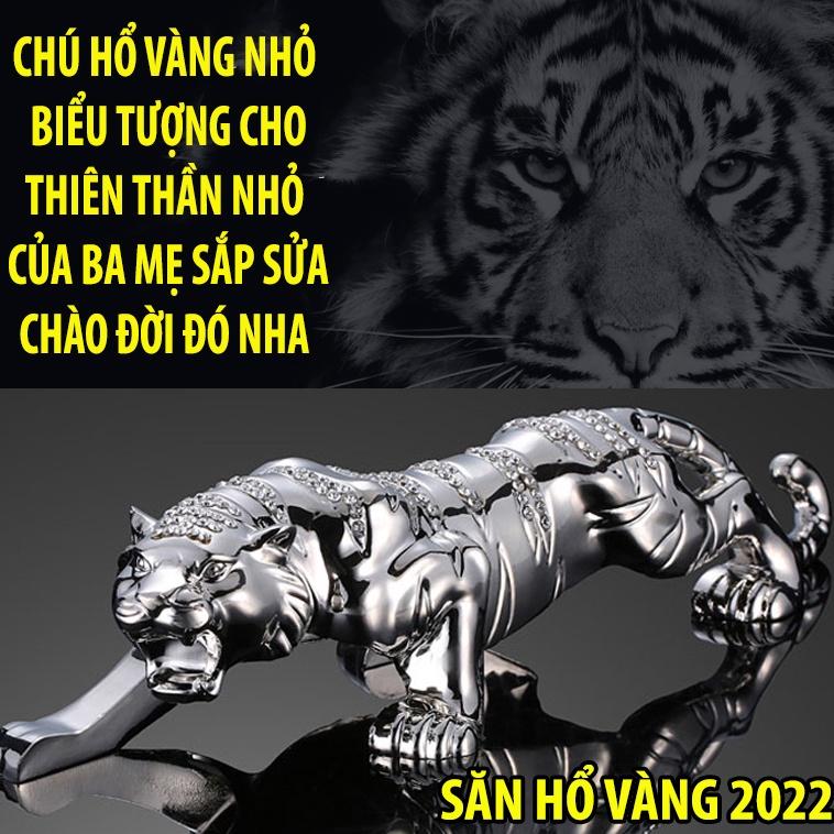 Tượng Hổ Đá Trang Trí Xe Hơi, Bàn Làm Việc, Săn Hổ Vàng 2022