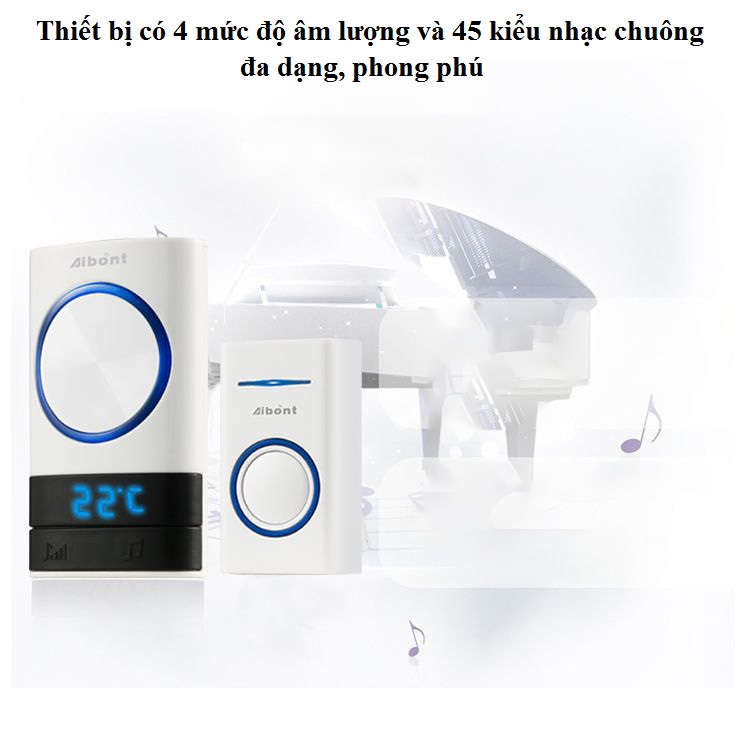 Chuông Cửa Tích Hợp Hai Chức Năng Vừa Báo Khách, Vừa Hiển Thị Nhiệt Độ Aibont P189189-WW