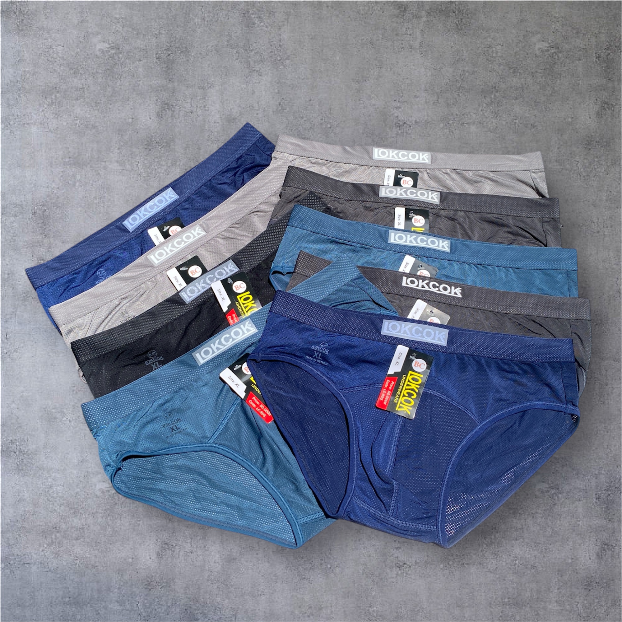 Combo 5 Quần Lót Nam Thun Lạnh Thông Hơi Trơn LokCok 905 Size M-3XL