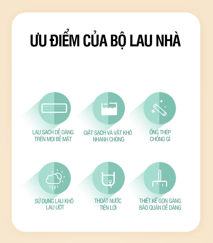 Cây lau nhà tự vắt thông minh,bông lau to, dày mềm mại- K1400