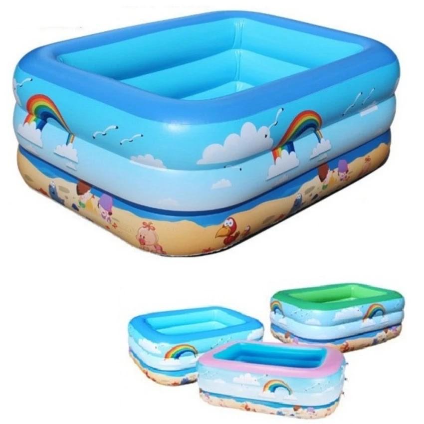 Bể bơi 3 tầng 130x100x55cm cm phù hợp cho 1-2 bé - Shop Gold (Giao mẫu ngẫu nhiên)