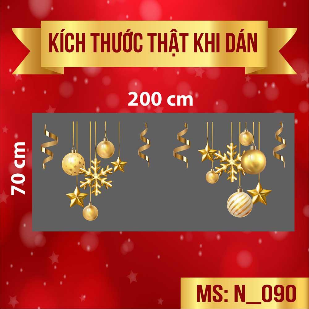 Decal trang trí noel quả châu vàng trang trí