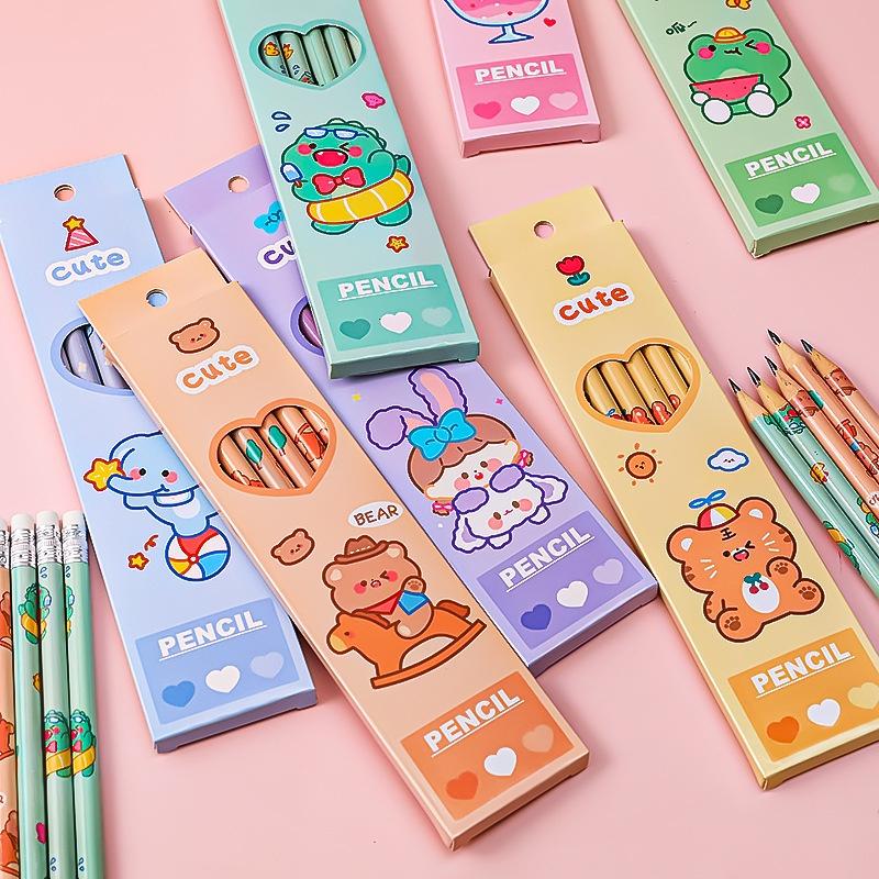 Bộ 6 bút chì HB &quot;pencil cute&quot; động vật, phi hành gia dễ thương