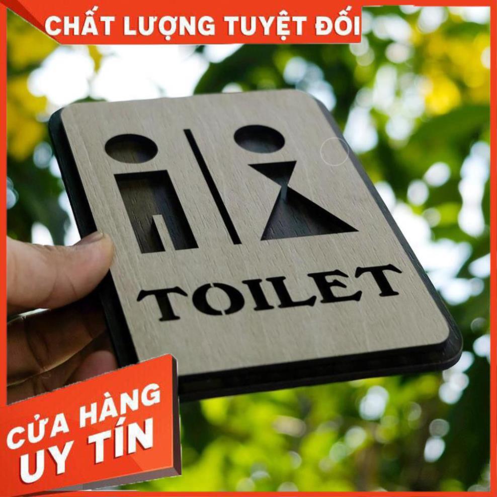 Bảng Toilet Nam vs Nữ Bằng Gỗ 155x120mm | trang trí homestay