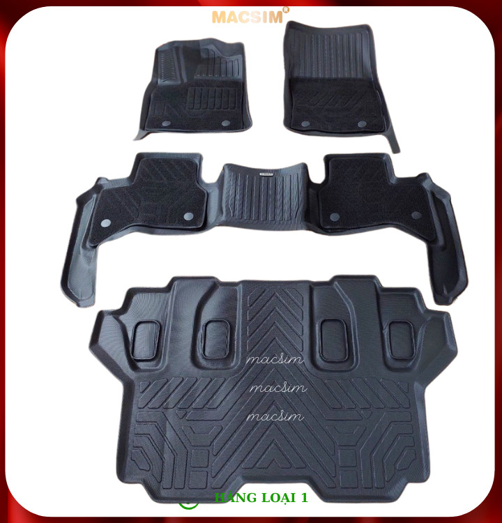 Thảm lót sàn ô tô 2 lớp cao cấp dành cho xe Land cruiser LC300 2022-2024+ nhãn hiệu Macsim chất liệu TPE màu đen