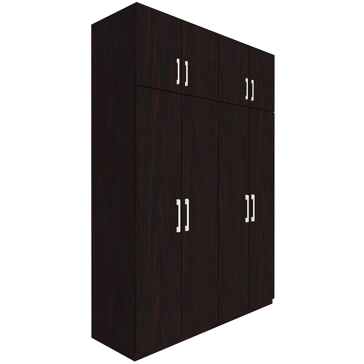 Tủ quần áo gỗ MDF Tundo 4 cánh 3 ngăn đứng màu nâu đậm 200 x 55 x 260cm