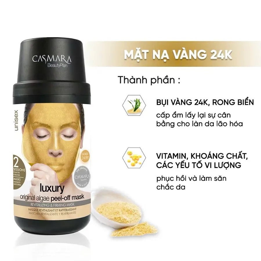 Mặt Nạ Vàng 24k Casmara Luxury Algae Peel-off Mask Phục Hồi, Làm Săn Chắc Da Và Chống Lão Hóa