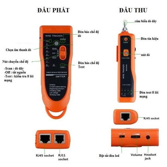 Thiết Bị Kiểm Tra Mạng LAN Ethernet XQ-350 Tặng 20 hạt mạng