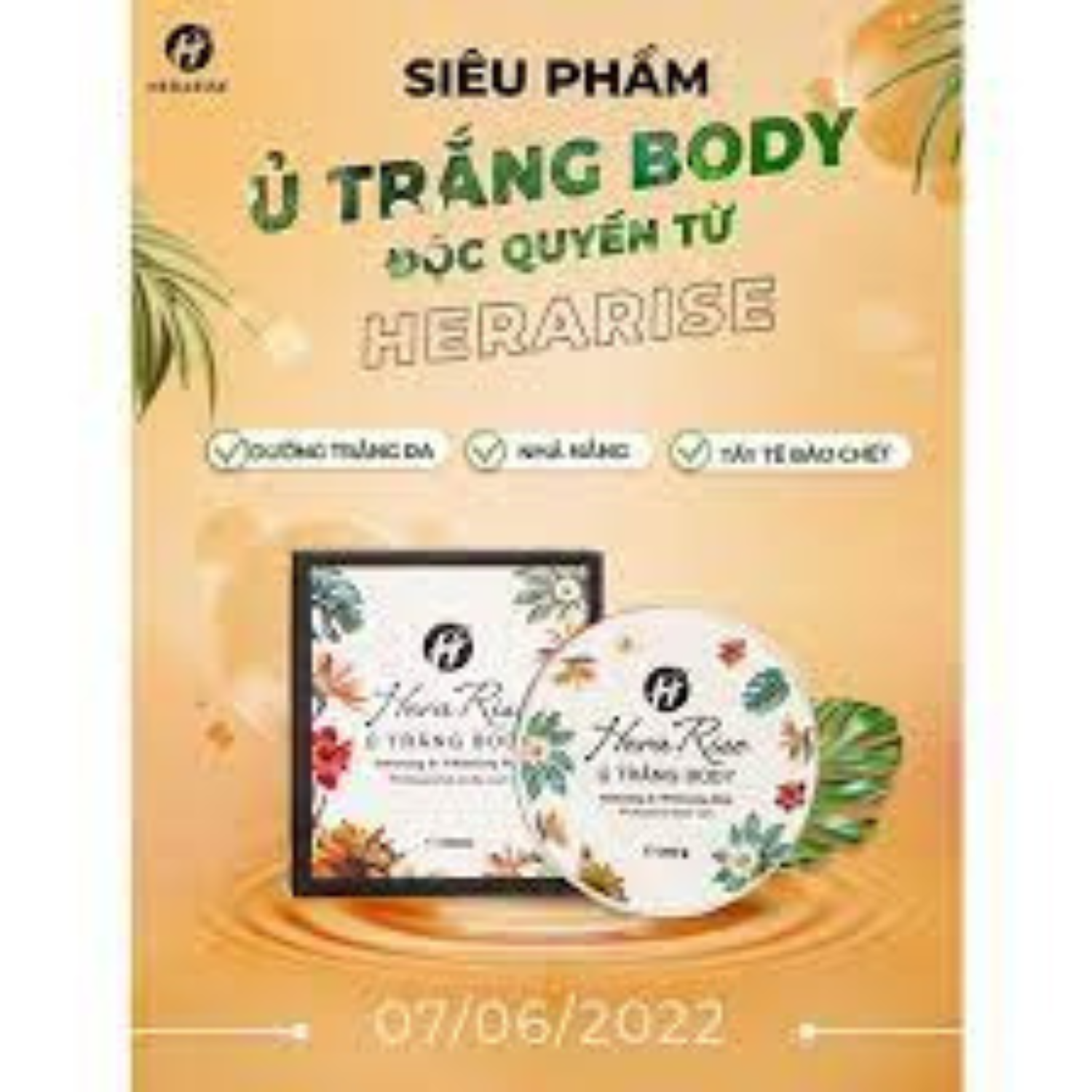 [Mua 1 Tặng 1] Ủ Trắng Body Herarise Tặng 01 Tẩy Trang Tinh Chất Trà Đen