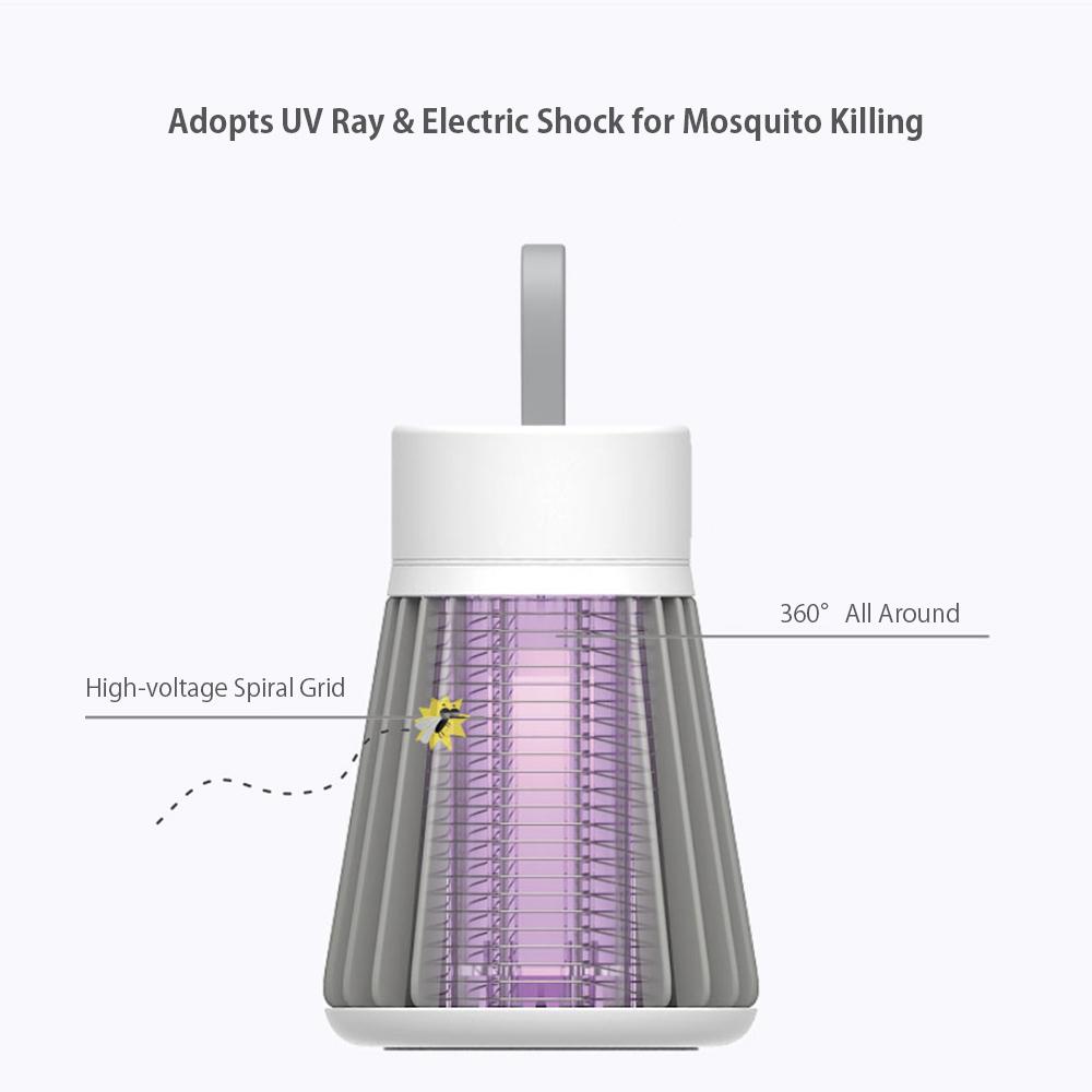 Đèn Bắt Muỗi Điện Di Động Với Tia Uv & Sốc Điện Tích Hợp Pin Yên Tĩnh Bug Zapper