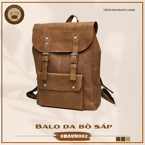 Balo Laptop Da Bò Sáp, Balo Laptop Thời Trang_VietCow_0BAUN002