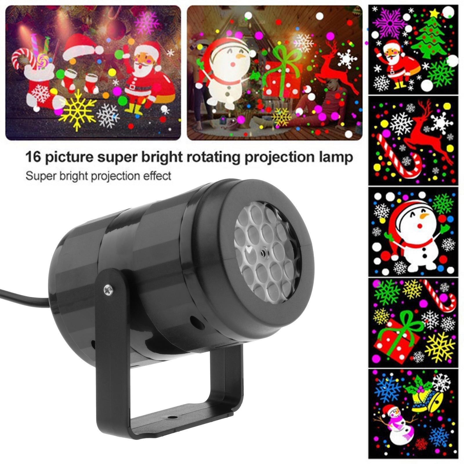 Christmas LED Light 16 Patterns Moving Fairy Projection Lamp Party