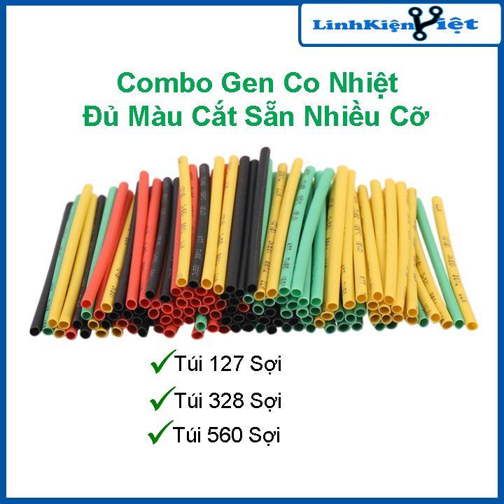 Combo gen co nhiệt luồn dây điện cách điện, chịu nhiệt tốt đủ màu cắt sẵn nhiều kích cỡ