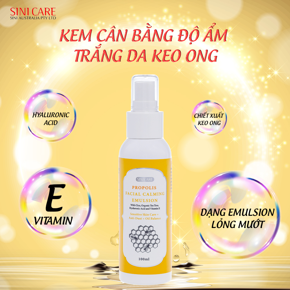 Kem cân bằng độ ẩm làm trắng da keo ong SINICARE PROPOLIS FACIAL CALMING EMULSION 100ml