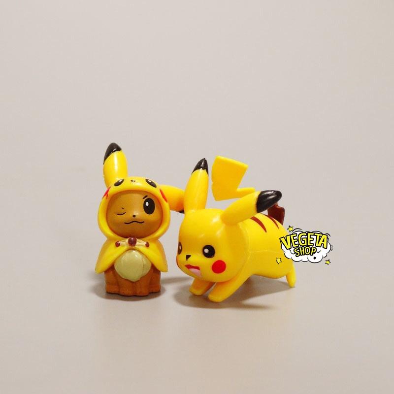 Mô hình Pikachu - Trọn bộ 8 mô hình Pikachu Bubasaur Squirtle Eevee Psyduck Rowlet - Cao khoảng 3.5 ~ 5cm