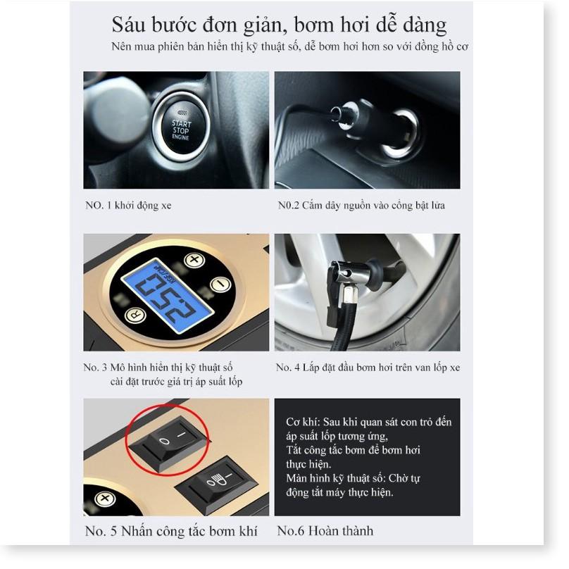Máy bơm lốp nhanh 30s LCD xilanh kim loại - Gia Dụng SG