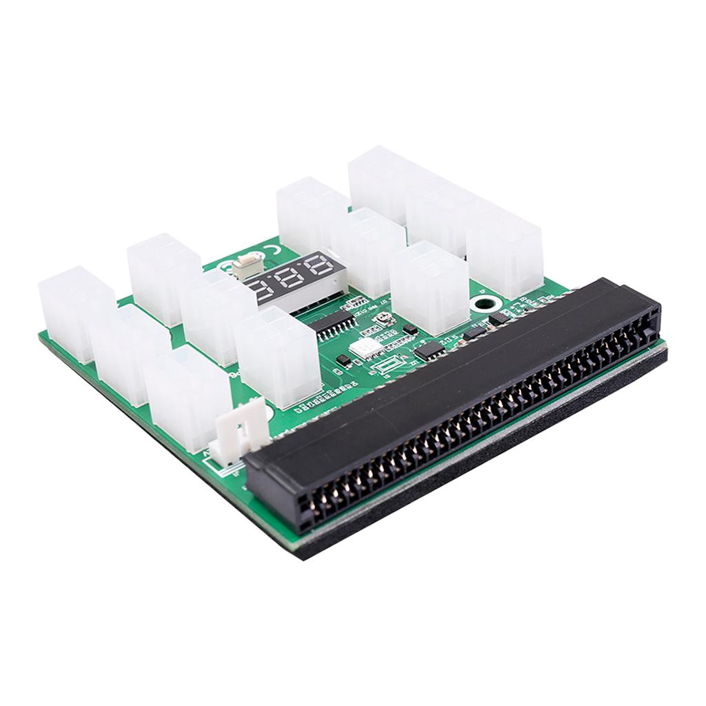 12V 12 Breakout Board and 6 Pin to 6+2 pin Cables, Server Power Supply Breakout Board adapters for Miner Ethereum Mining