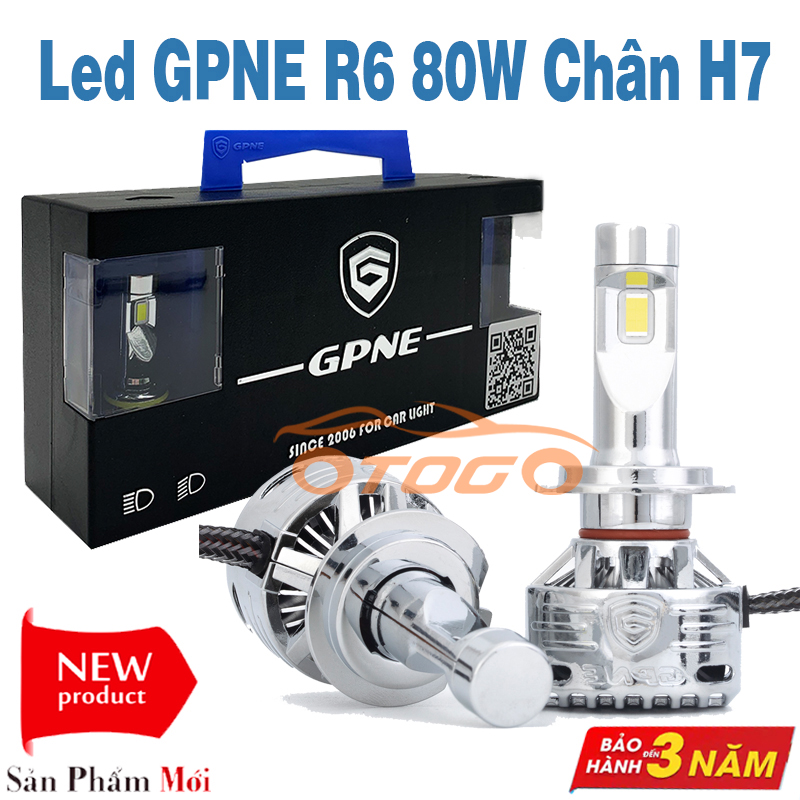 Bộ Đèn Led Tăng Sáng GPNE R6 80W Chân H7 Chính Hãng , Cho Xe Con Và Xe Tải