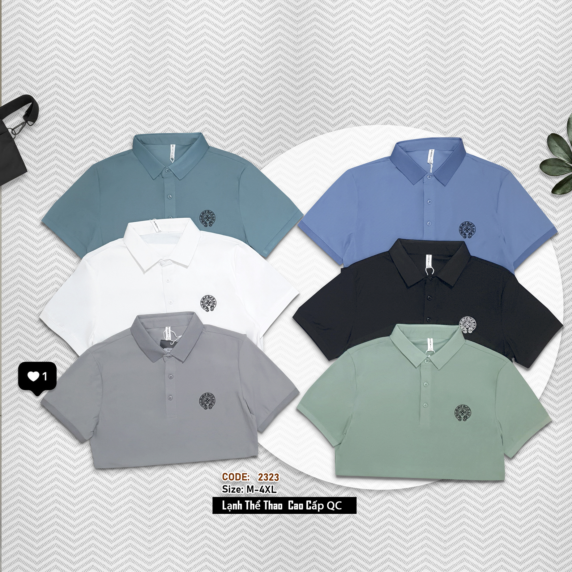 2323 - Áo Polo nam tay ngắn, Áo cổ trụ nam thun lạnh cao cấp, hàng Xưởng may Vinh Thiện Phát, sỉ từ 10 cái