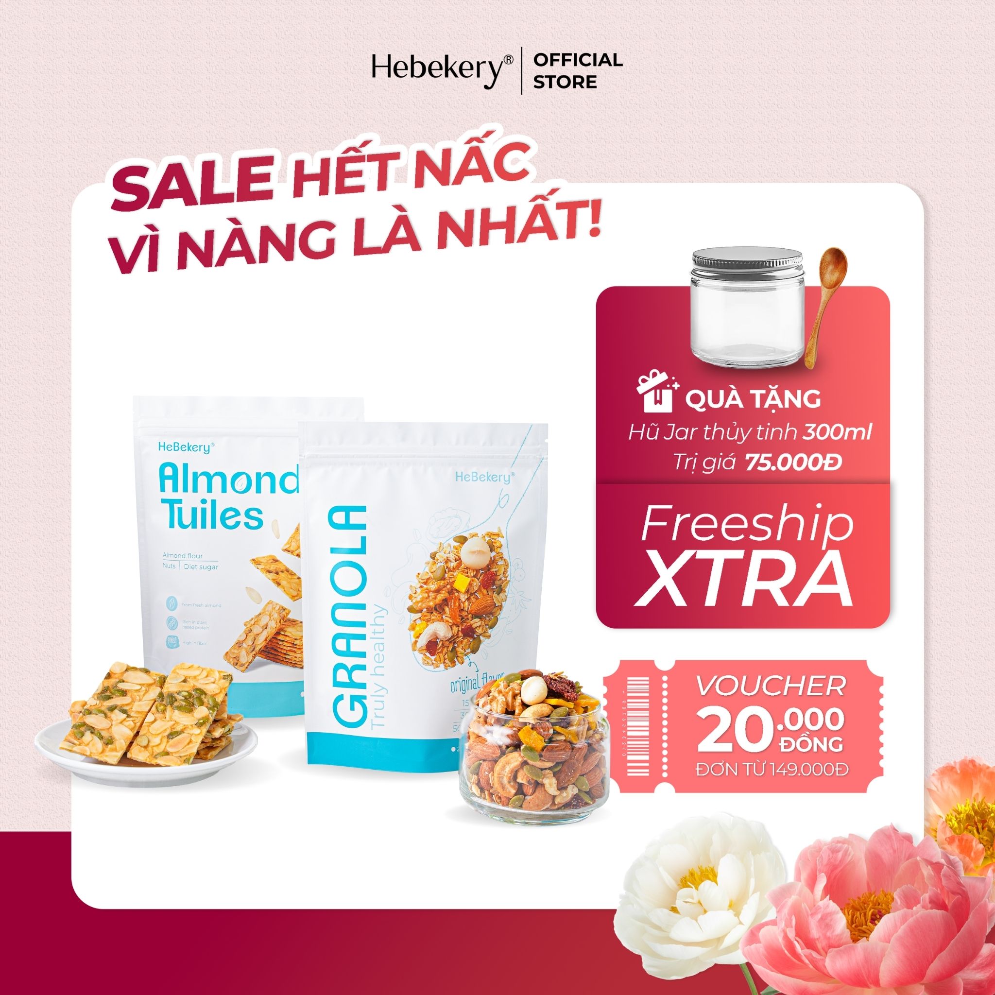 Combo 200g Bánh Ngói Hạnh Nhân + 250g Granola Truly Healthy 3 Vị Dinh Dưỡng