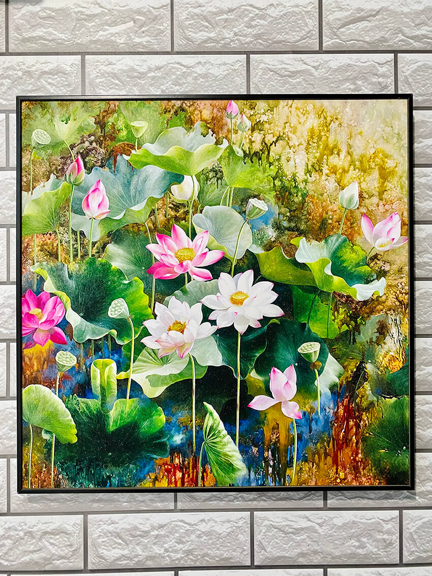 TRANH TREO TƯỜNG CANVAS TRANH VUÔNG - TRANH TREO PHÒNG KHÁCH - TRANH STAYHOME - TRANH TREO TƯỜNG HOA LÁ -TRANH TREO NHÀ HÀNG - TRANH TÂN GIA(TẶNG KÈM ĐINH 3 CHÂN)