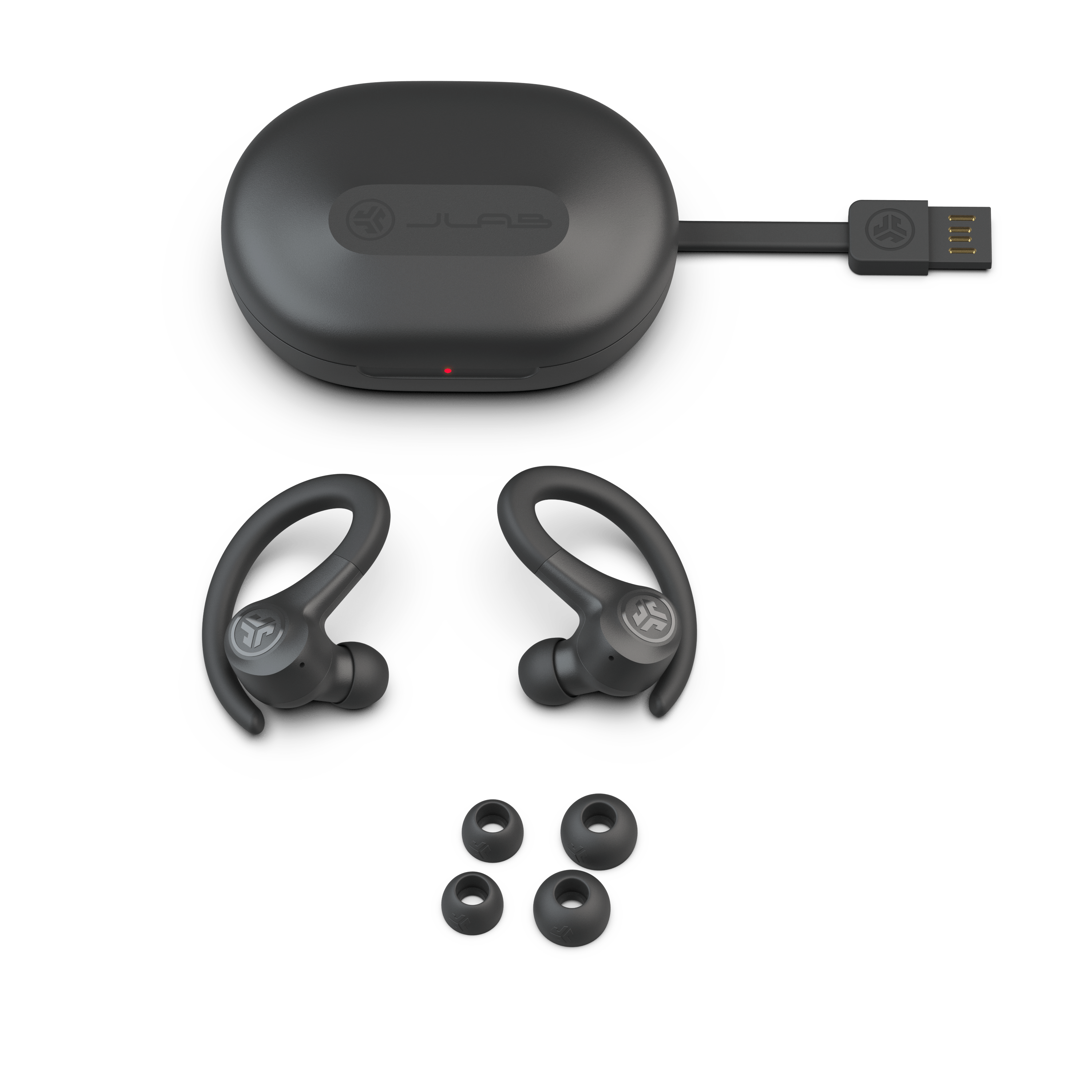 Tai nghe không dây True Wireless JLab GO Air Sport màu đen - Kết nối Bluetooth - Chống mồ hôi IP55 - Hàng chính hãng - Bảo hành 2 năm