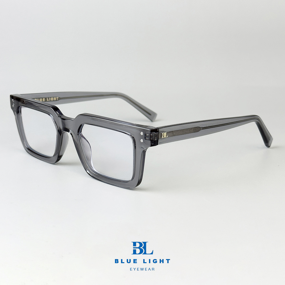 Gọng Kính Cận, Kính Giả Cận Nam Nữ BLUE LIGHT - Cao Cấp Nhựa Acetate Dày Lõi Thép Vuông Nhỏ Góc Cạnh