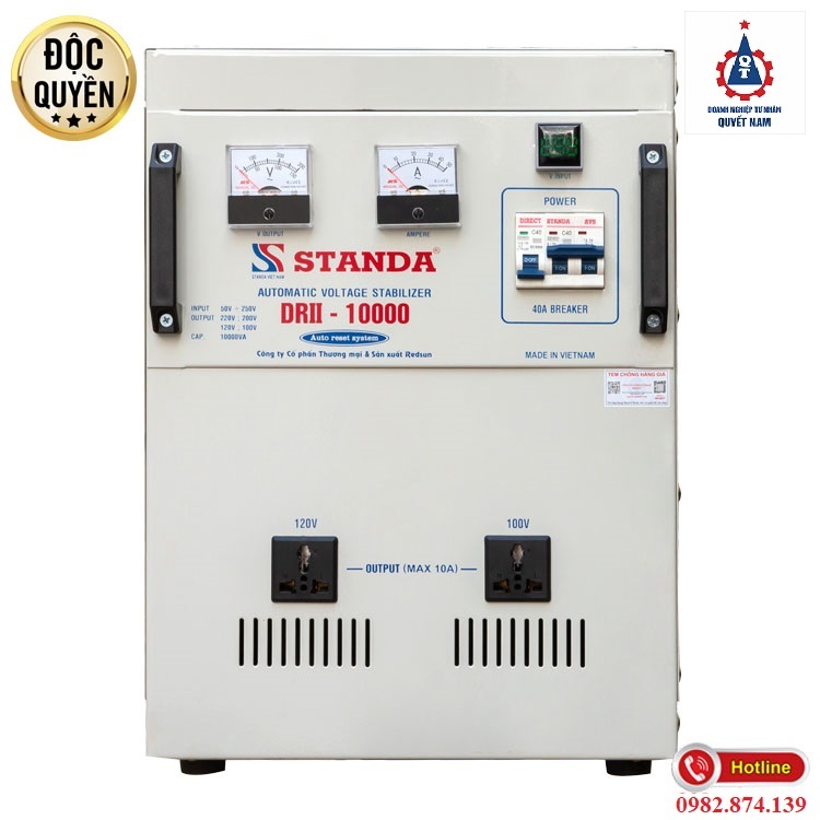 Máy ổn áp tự động đa chức năng thế hệ mới STANDA 10KVA DẢI 50V