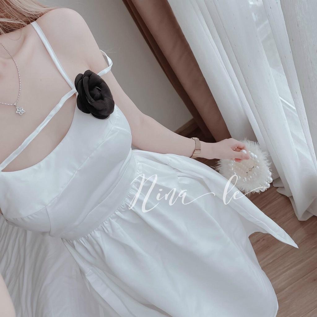 Váy đầm nữ dự tiệc hai dây thiết kế kèm mút dáng xòe sang trọng thanh lịch thời trang nữ
