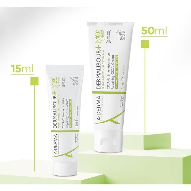 Kem dưỡng ẩm làm dịu và phục hồi cho da, chống hăm tốt cho bé A-Derma Dermalibour+ Repairing Cream 15ml