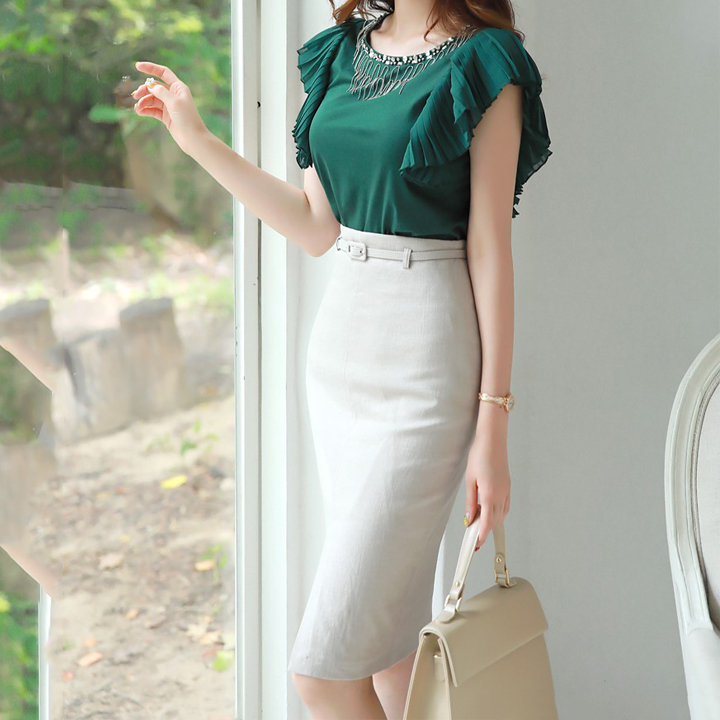 Chân Váy Công Sở Nữ New Design Thiết Kế Dáng Váy Midi , Phom Ôm Body ,Màu Trắng Sang Trọng ,Vải Dày Tốt Co giãn CV0062