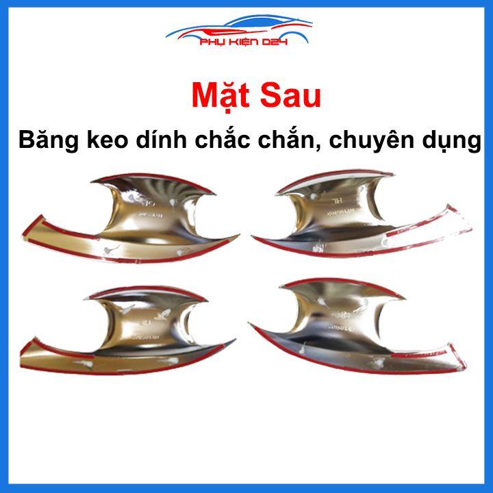 Ốp tay hõm Santafe 2019-2022 vân carbon/mạ crom chống trầy bảo vệ cửa xe ô tô