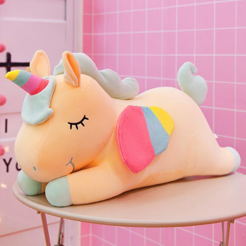 Gấu Bông Kỳ Lân Nằm Dễ Thương, Ngựa Một Sừng Unicorn Nằm Siêu Mềm Mịn (30cm---&gt;60cm) Gối Ôm Kỳ Lân Đáng Yêu Hàng Cao Cấp