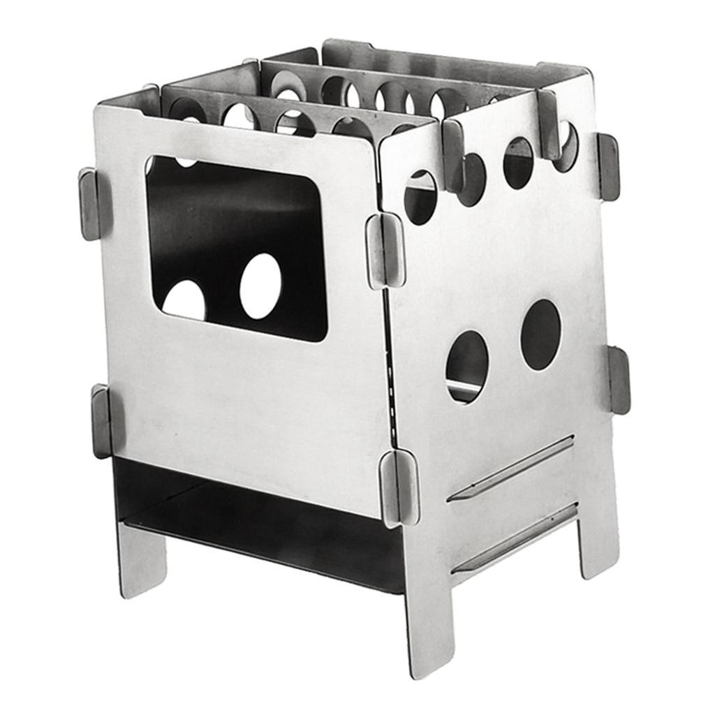 Ultra-light Outdoor Cooking Pocket Stove Backpacking Camping Folding Wood Stove Stainless Steel/ Titanium Materials