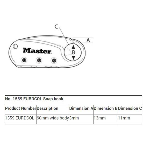 Khóa số dây cáp Master Lock 1559 EURDCOL - Khóa hành lý - MSOFT