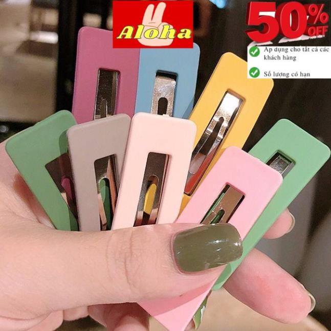 1 Kẹp Tóc Hình Vuông Màu Nhám Phong Cách Hàn Quốc Dễ Thương Cho Nữ ALOHASHOP TRẺ EM
