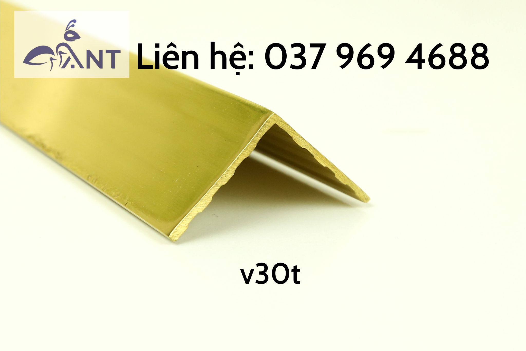 Nẹp đồng v30 trơn, nẹp v đồng, nẹp ốp cầu thang, thanh dài 4m, hỗ trợ cắt theo kích thước, nẹp trang trí